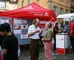 Infostand der IG Metall auf der Integrationsmesse Schwäbisch Hall rund um St. Michael