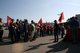 Terex-Belegschaft aus Gerabronn protestiert in Crailsheim